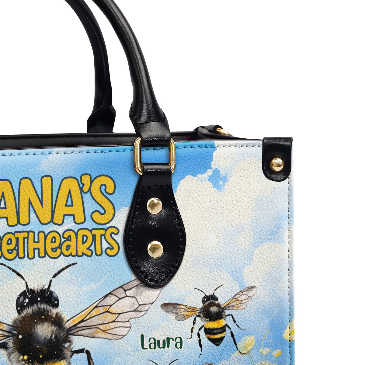 Nana's Sweethearts - Bees Personalized Leather Handbag STB114