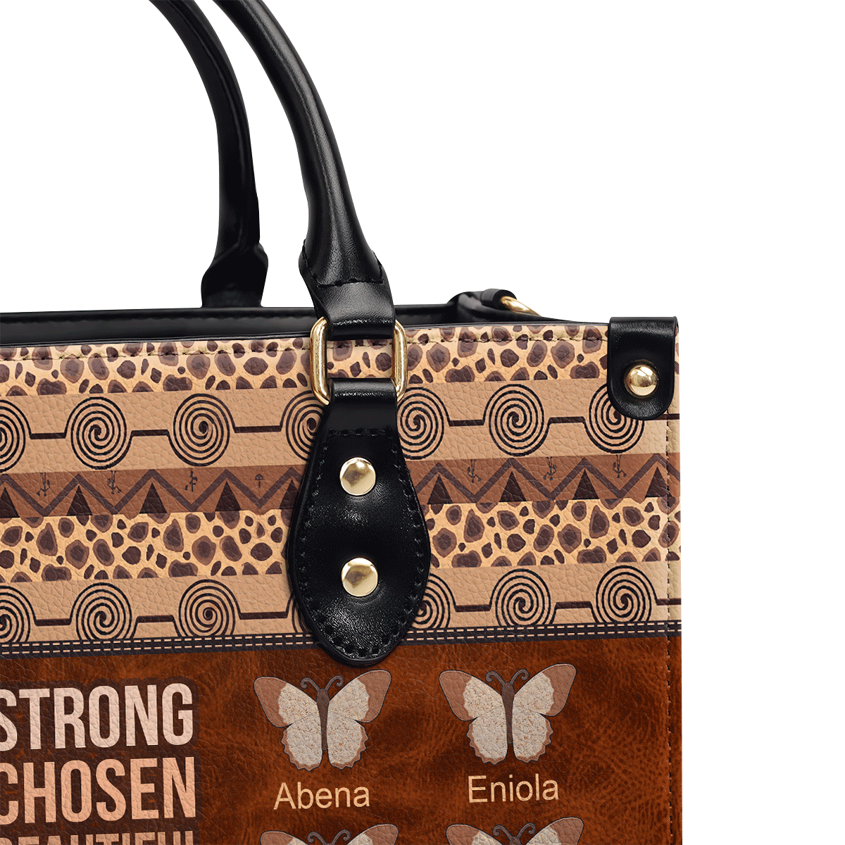 She Is Mom Butterfly - Personalized Leather Handbag SBLHBLM1420D