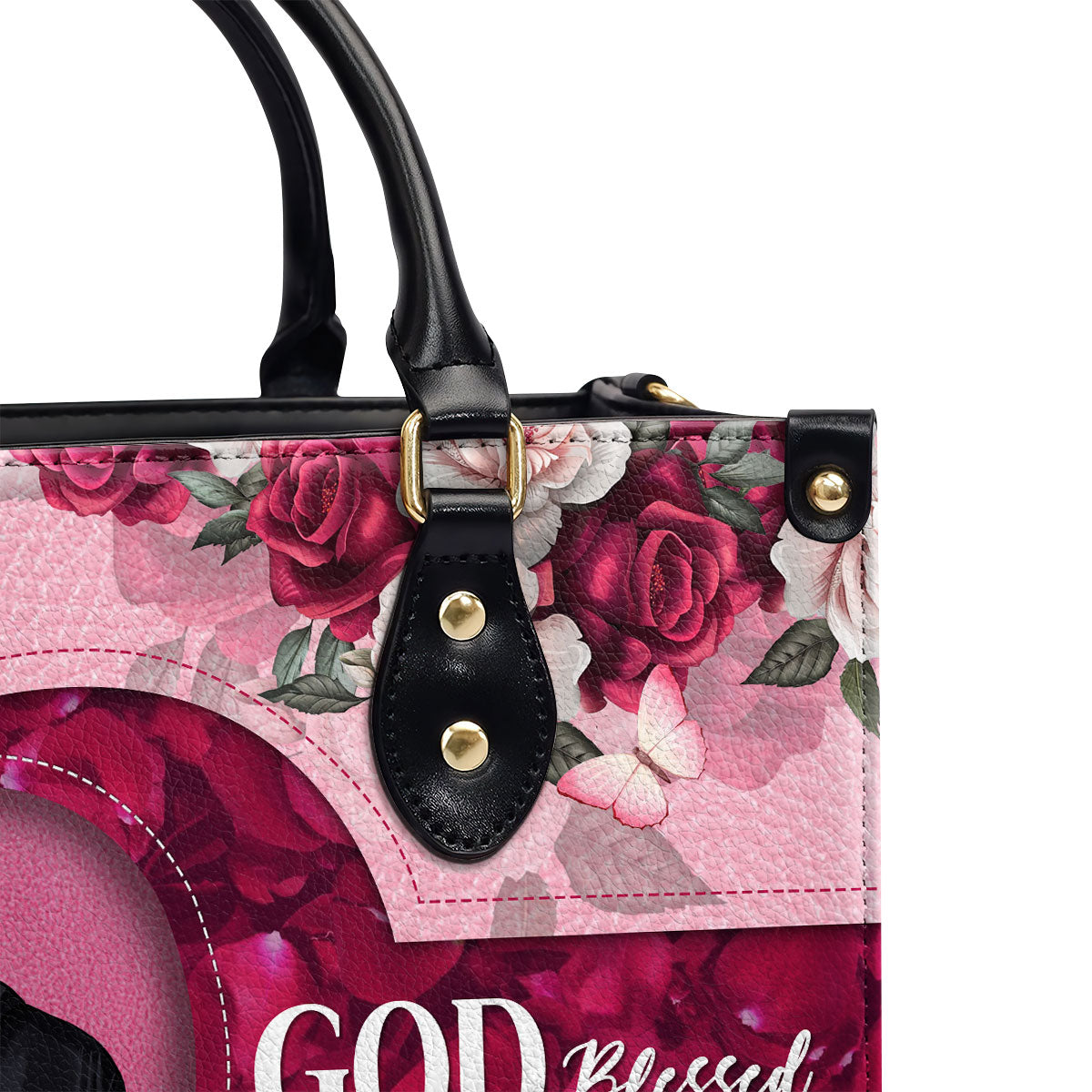 God Blessed The Broken Road That Led Me Straight To You - Personalized Leather Handbag SBLHBLPA1036L