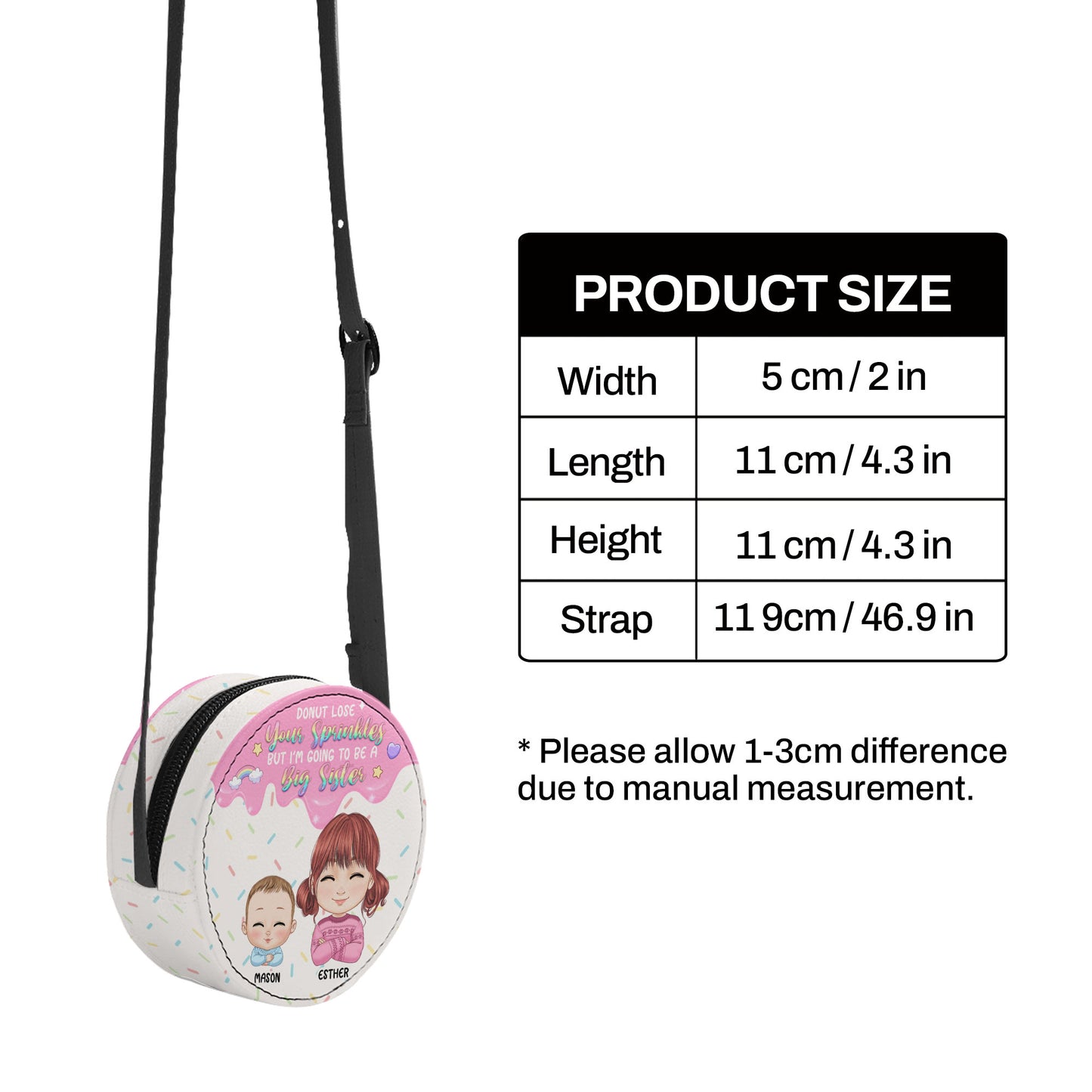 I Am Going To Be A Big Sister - Personalized Kid Round Purse SBCRBLN1782L