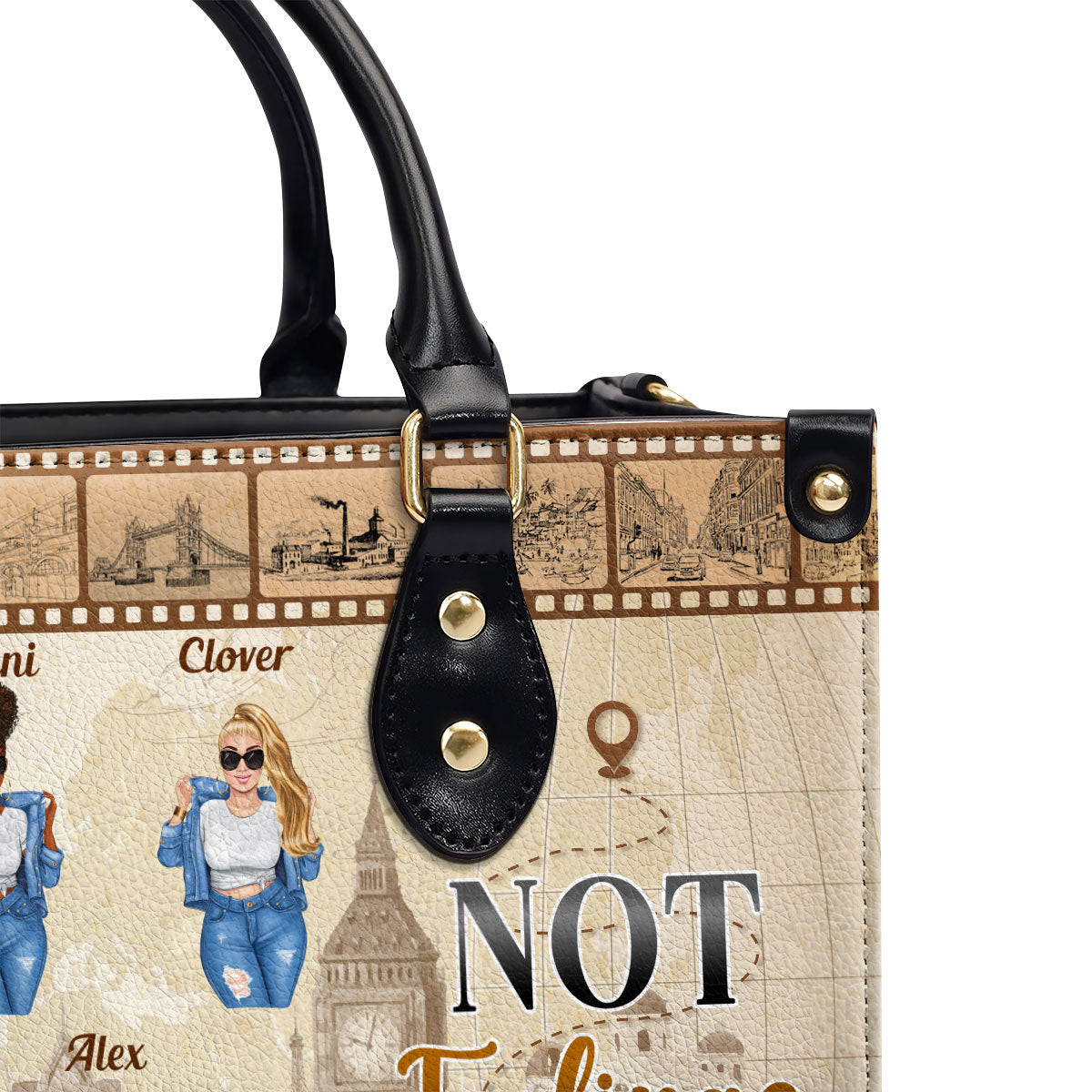 Catch Flights Not Feelings - Personalized Leather Hand Bag SBLHBHA38