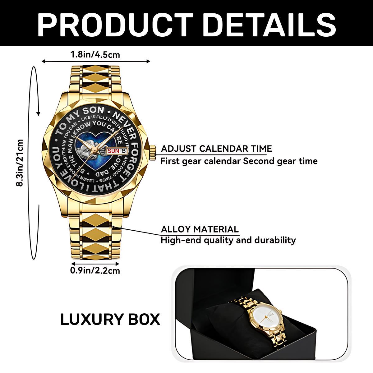 Be The Man I Know You Can Be - Personalized Men's Wrist Watch