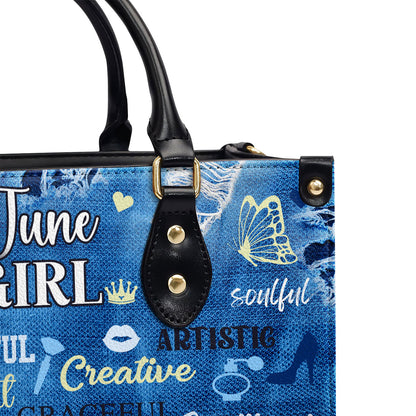 Birth Month Girl - Personalized Leather Handbag SBLHBHA50