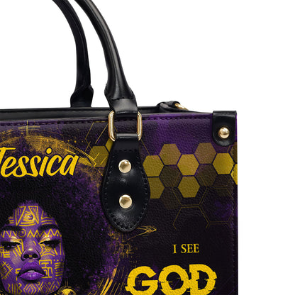 God Working It Out For Me - Personalized Leather Handbag SBLHBLL2026M