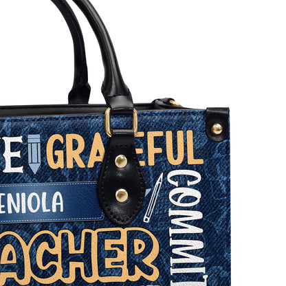 Teacher - Personalized Leather Handbag SBLHBLM1787D