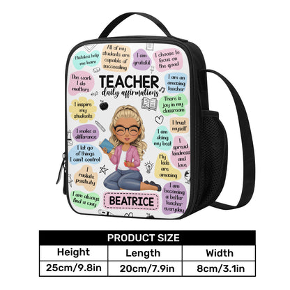 Teacher Daily Affirmations - Personalized Lunch Box Bag SBLBBLN1682L