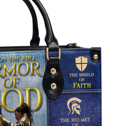 Put On The Full Armor Of God - Personalized Leather Handbag SBLHBHA49