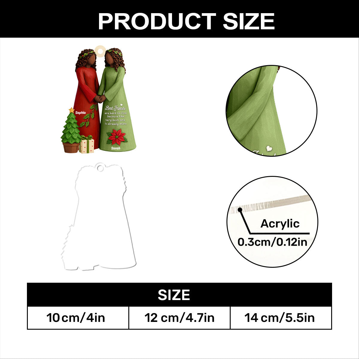 Christmas Best Friends Are Hard To Find - Personalized 1-Layer Acrylic Ornament