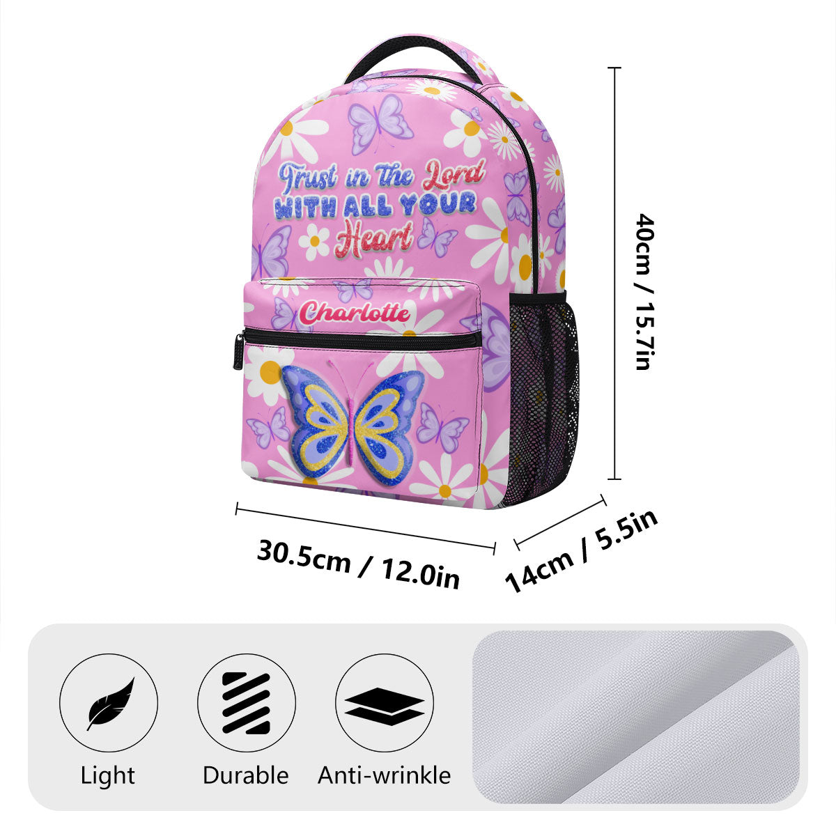 Trust In The Lord With All Your Heart - Personalized Backpack SBBPHA41