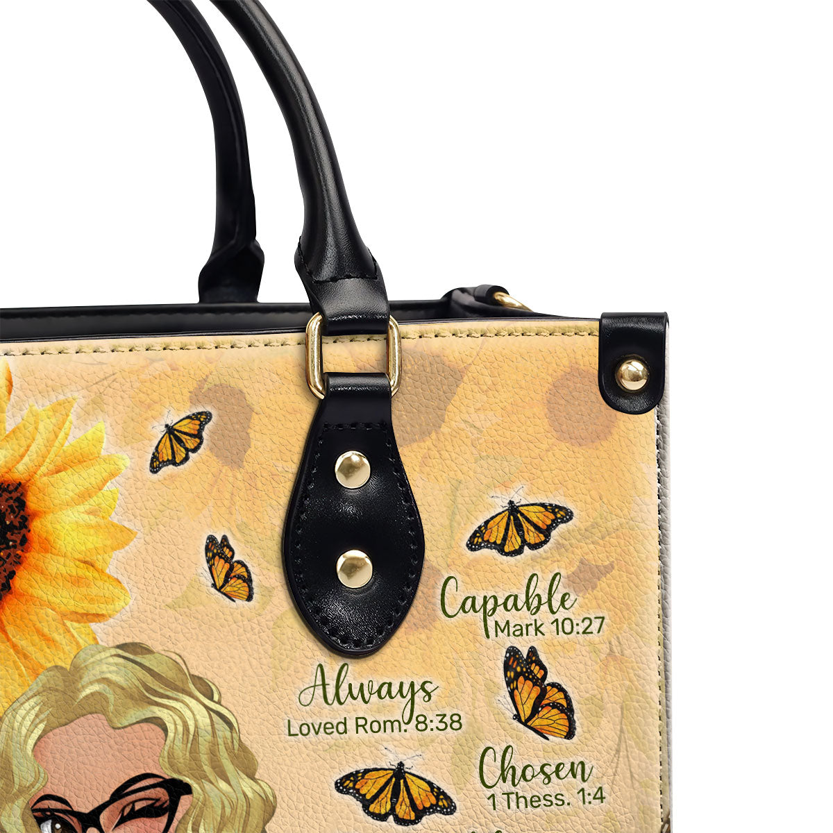 You Are Sunflower - Personalized Leather Handbag SBLHBLN1466L