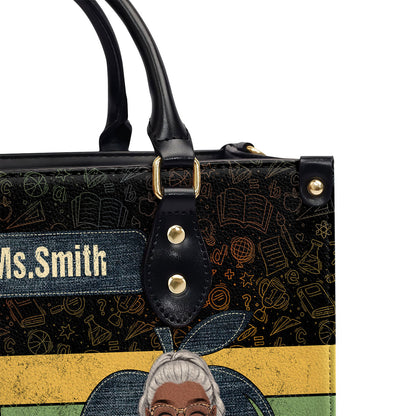 Retired Teacher - Personalized Leather Handbag SBLHBLM1567M