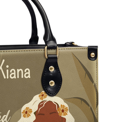 When God Created Black Women - Personalized Leather Hand Bag STB107