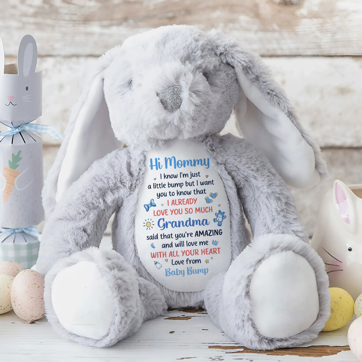 Dear Mommy I Love You - Personalized Stuffed Bunny