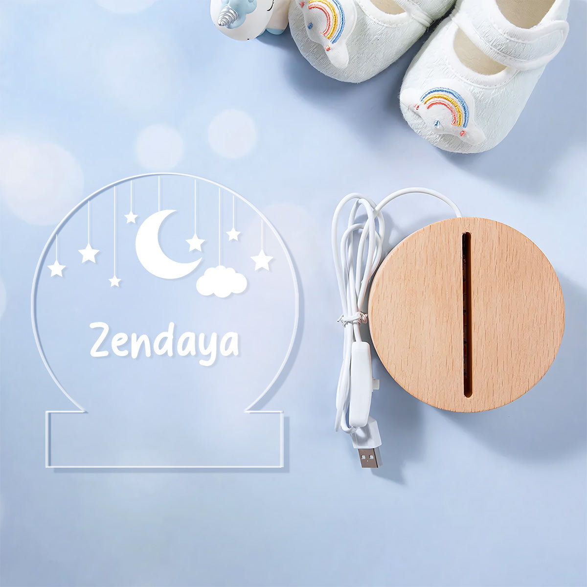 Goodnight My Baby - Personalized Round Base LED Night Light