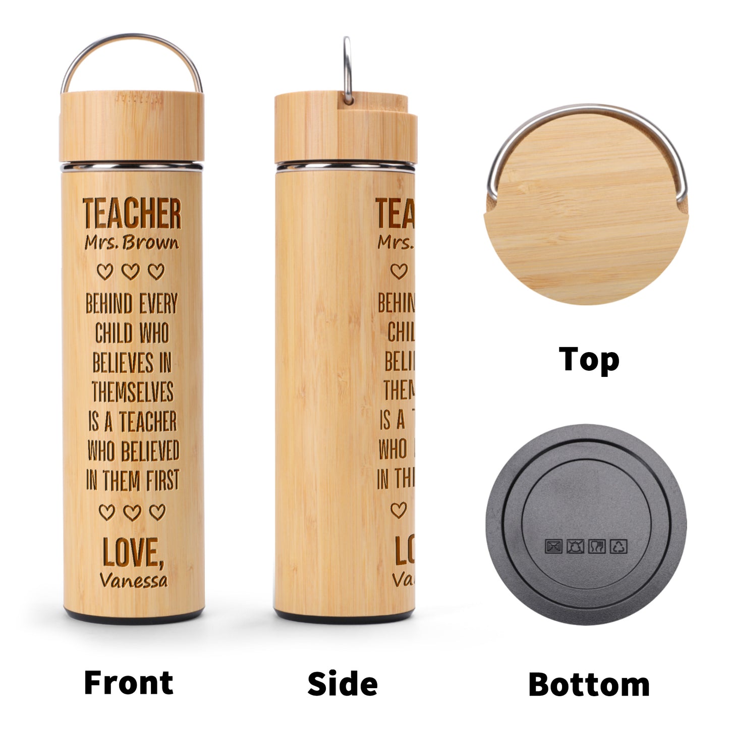 The One Who Believed - Personalized Stainless Bamboo Tumbler