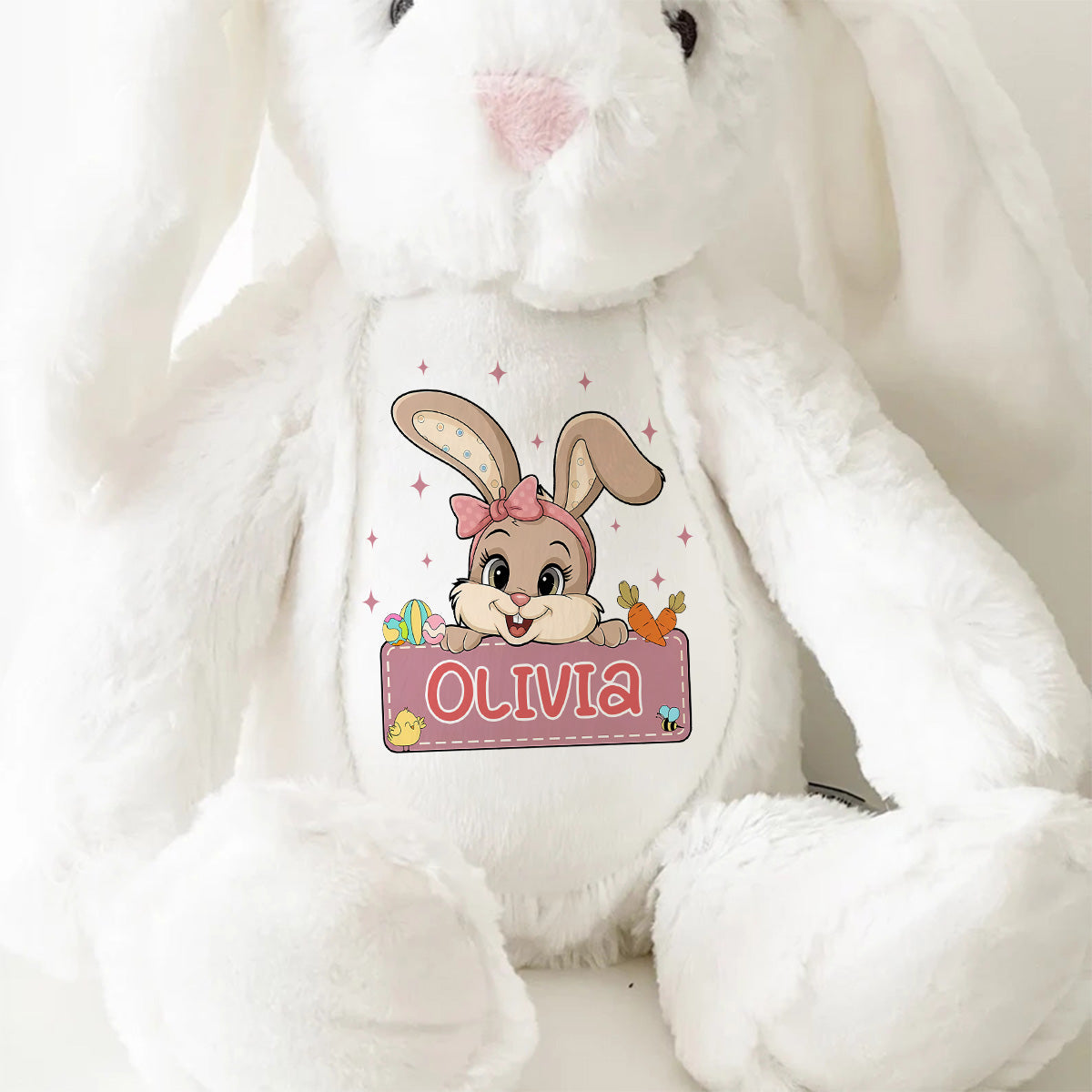 Happy Easter - Personalized Stuffed Bunny