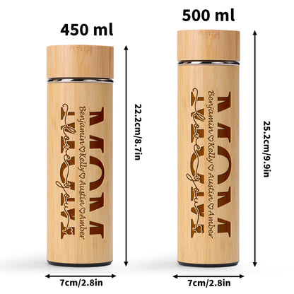 Love You Mom - Personalized Stainless Bamboo Tumbler