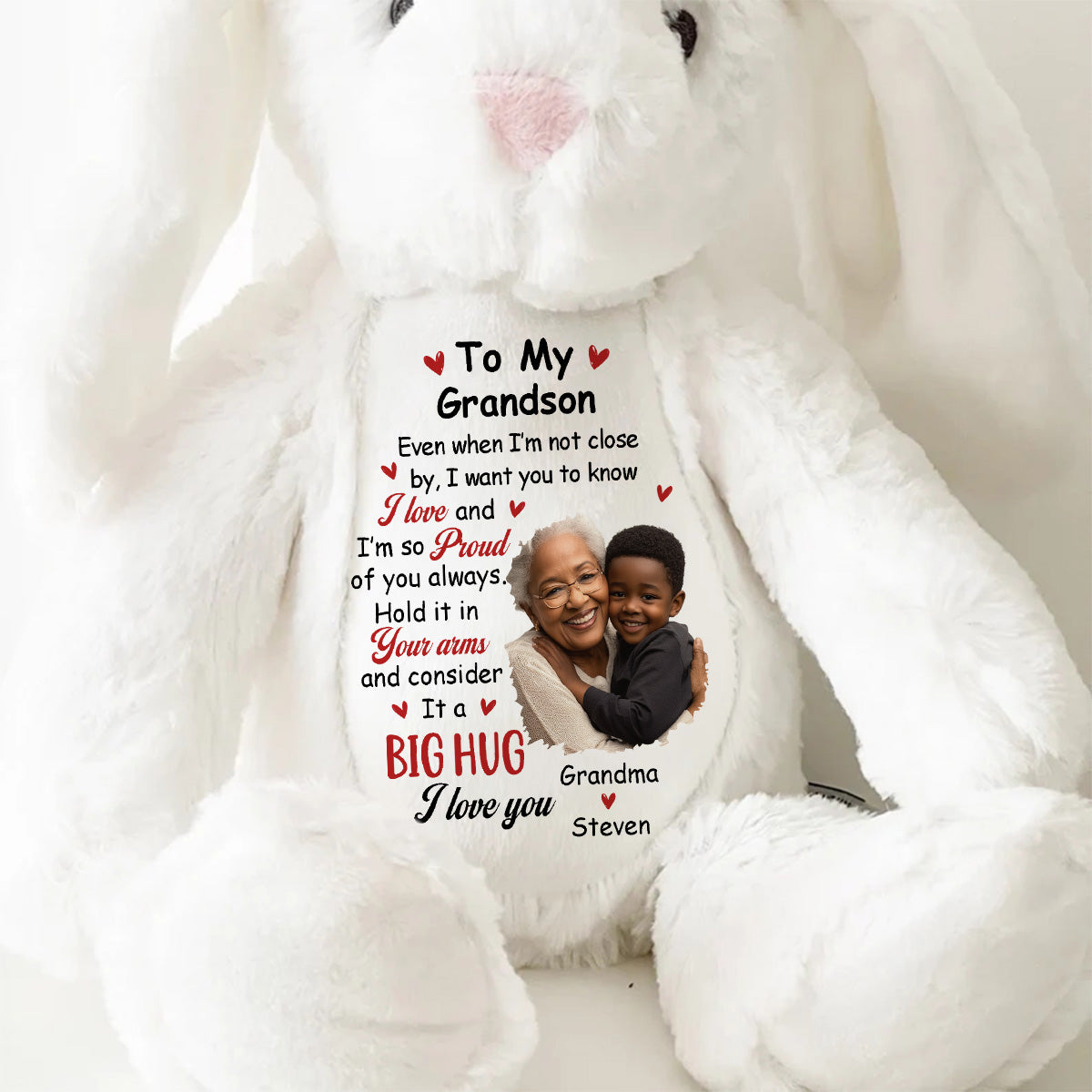 I Am So Proud Of You - Personalized Stuffed Bunny