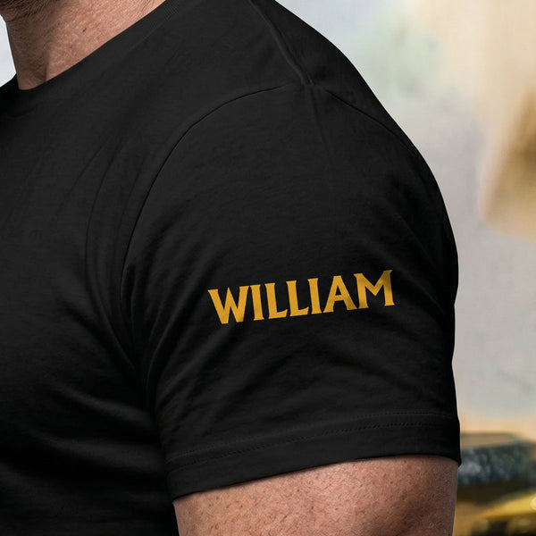 Being A Dad Is An Honor Being A Grandpa Is Priceless - Personalized T-shirt With Front And Sleeve Design